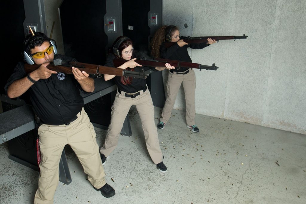 Shooting M1 Garand at Arena Gun Club indoor range