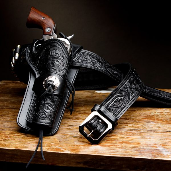 Kirkpatrick leather Rustler Western holster in hand tooled