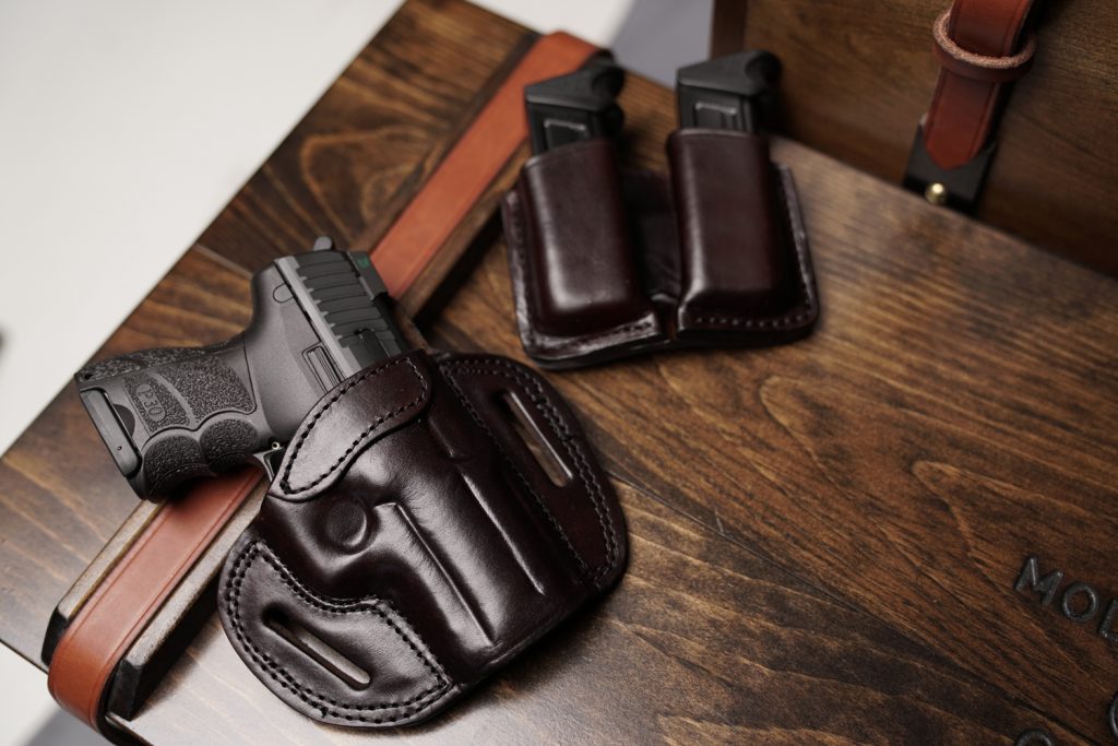 Kirkpatrick Leather photography of OWB holster and mag carrier