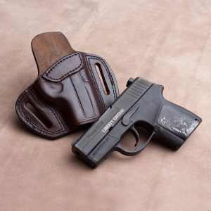 Kirkpatrick owb holster for the sig P290 in brown