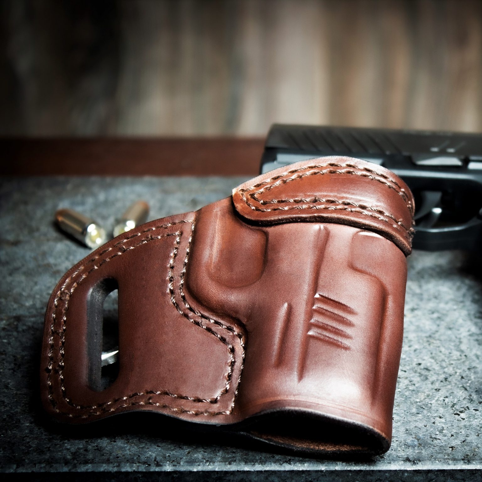 Quickship Sig P365 OWB Leather Holster - Texas Strong Side