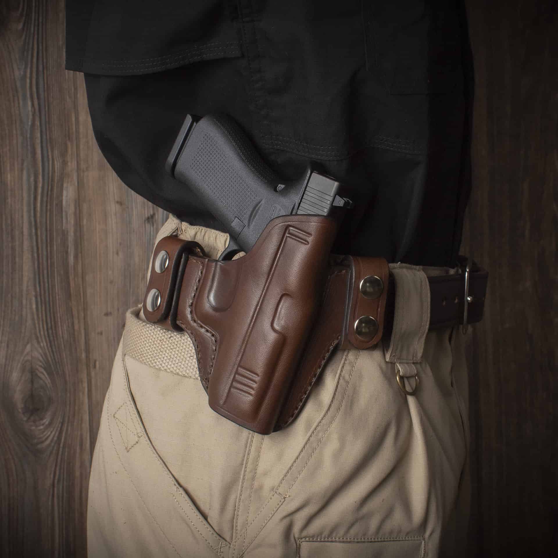 Quickship Glock 43 Removable Leather Holster Model TRC