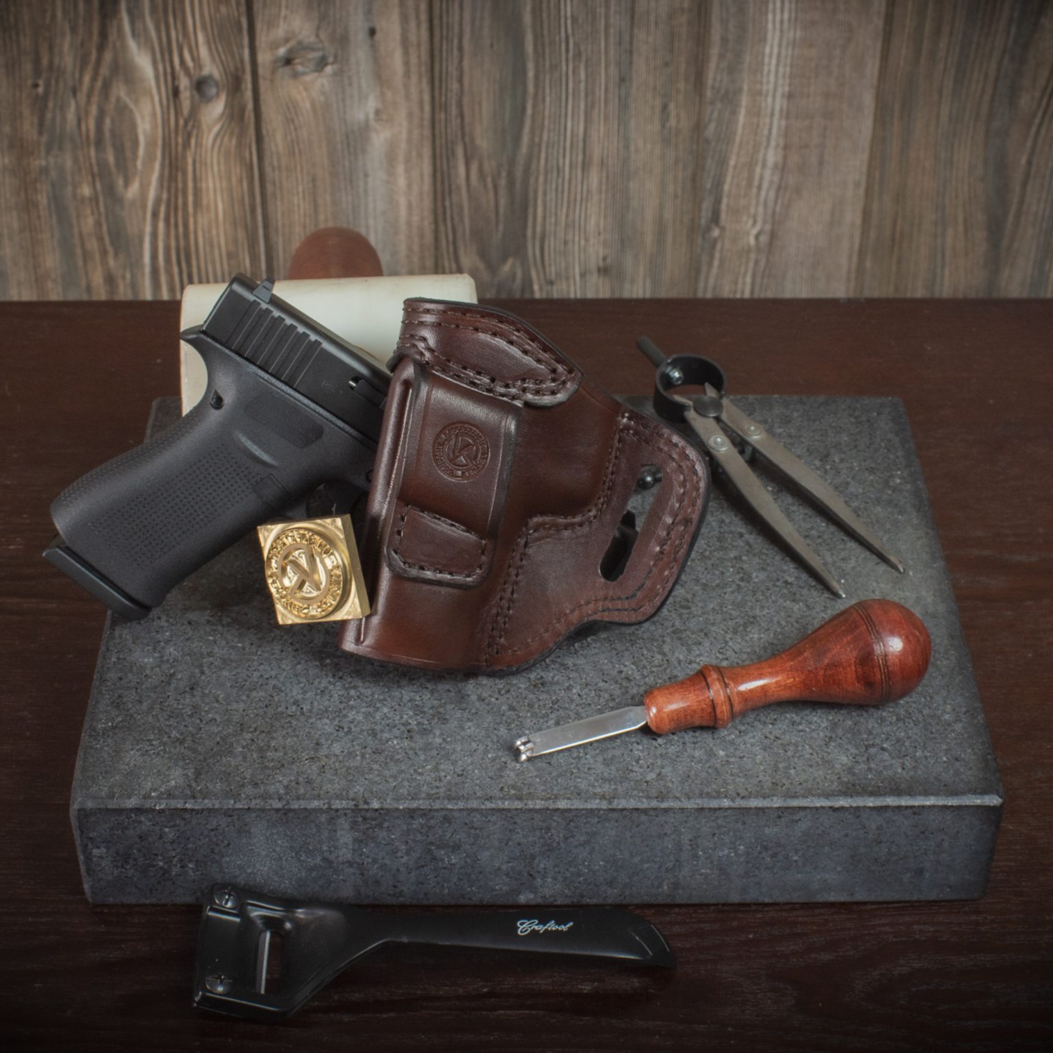 Quickship Glock 48 OWB Leather Holster - Texas Strong Side