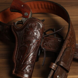 OVERSTOCK - Model 1865 Prospector Single Rig (Vaquero/Blackhawk 4.75", Brown, Hand Tooled, .45cal, 40"C, Right Hand)