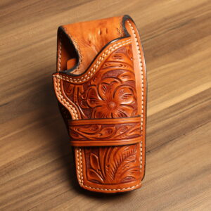 OVERSTOCK - Model WBR Holster only for 5" 1911s, Tan, RH, Hand-tooled finish