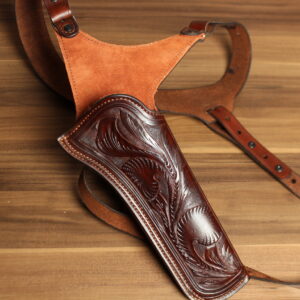 OVERSTOCK - Model 1899 Shoulder Holster for 7.5" Ruger Vaquero/Blackhawk, Brown, Right hand, Hand-tooled finish