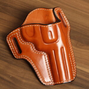 OVERSTOCK - Model 2020 Revolver OWB holster for 4" K/L-frames, Saddle tan, RH, Smooth leather lined