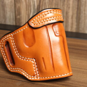 OVERSTOCK - Model Texas Strong Side OWB holster for S&W M&P Shield X, Tan, RH, Suede lined, BLEM SEE PICS