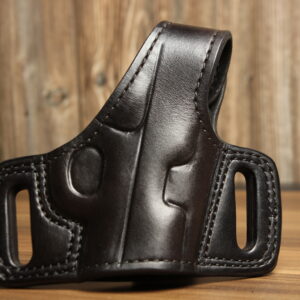 OVERSTOCK - Model 4100 OWB holster with level 2 retention for 1911 pistols, Black, RH, HAMMER DOWN CARRY, Suede lined