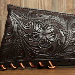 OVERSTOCK - Model BC Rifle Butt Cover fits most 12GA/20GA Coach gun buttstocks, Brown, Hand-tooled finish