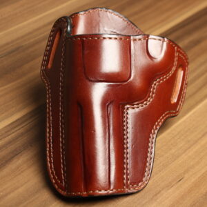 OVERSTOCK - Model 2020 Revolver OWB holster for 4" S&W N-frames, Brown, LH, Smooth leather lined