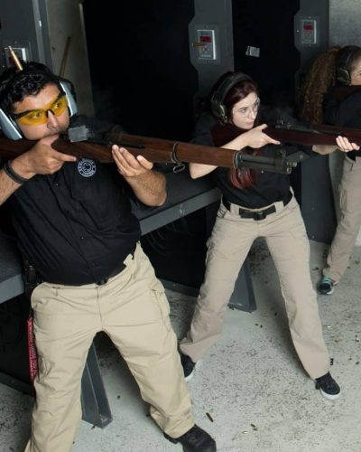 Shooting M1 Garand at Arena Gun Club indoor range